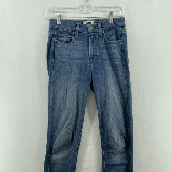 Paige Ankle Skinny Jeans Women's Sz 25 Blue Mid-Rise Medium Wash Stretch Denim - Picture 6 of 12